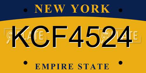 KCF4524 New York License Plate