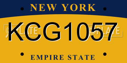 KCG1057 New York License Plate
