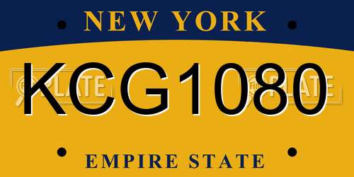 KCG1080 New York License Plate