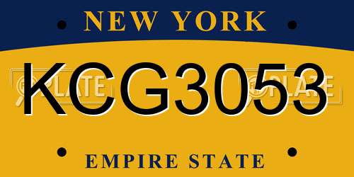 KCG3053 New York License Plate