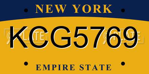 KCG5769 New York License Plate