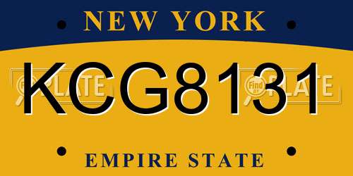 KCG8131 New York License Plate
