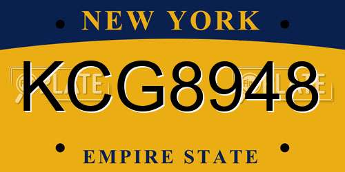 KCG8948 New York License Plate