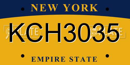 KCH3035 New York License Plate
