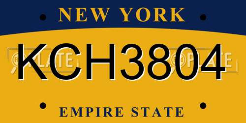 KCH3804 New York License Plate