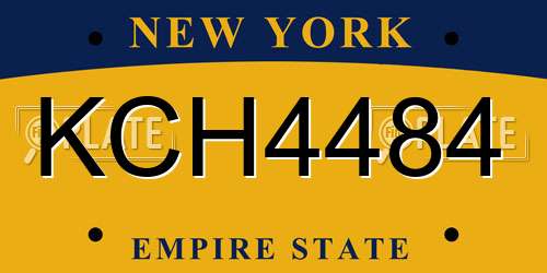 KCH4484 New York License Plate