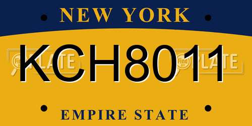 KCH8011 New York License Plate