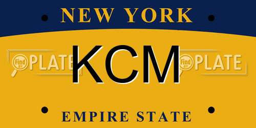 KCM New York License Plate