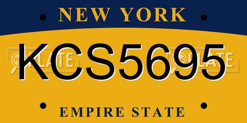 KCS5695 New York License Plate