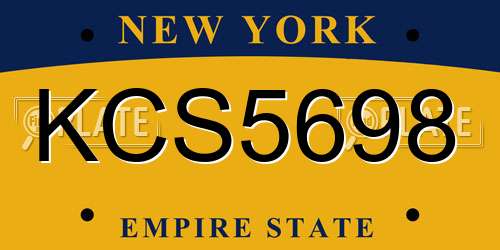 KCS5698 New York License Plate