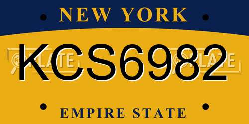 KCS6982 New York License Plate