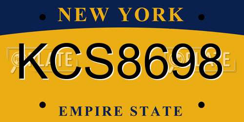 KCS8698 New York License Plate