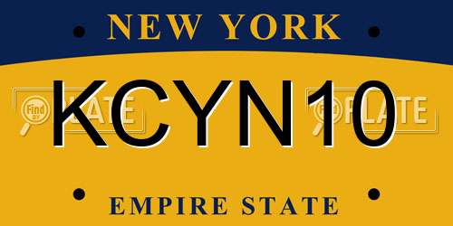 KCYN10 New York License Plate
