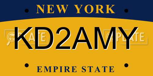 KD2AMY New York License Plate