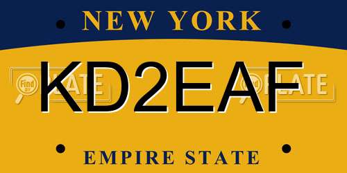 KD2EAF New York License Plate