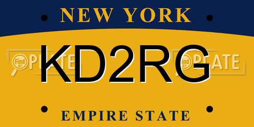 KD2RG New York License Plate