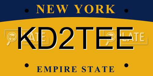 KD2TEE New York License Plate