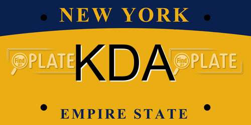 KDA New York License Plate