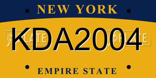 KDA2004 New York License Plate