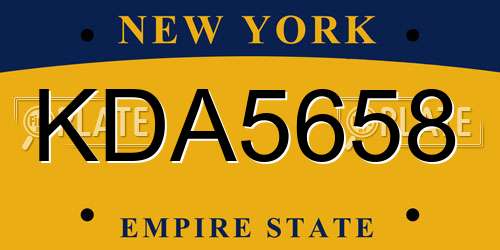KDA5658 New York License Plate