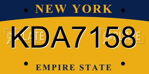 KDA7158 New York License Plate