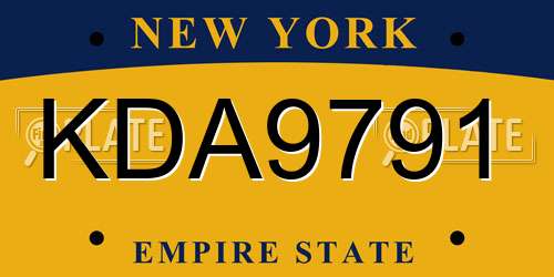 KDA9791 New York License Plate