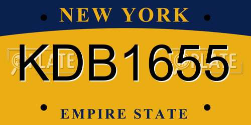 KDB1655 New York License Plate