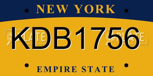 KDB1756 New York License Plate