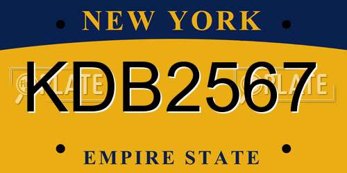 KDB2567 New York License Plate