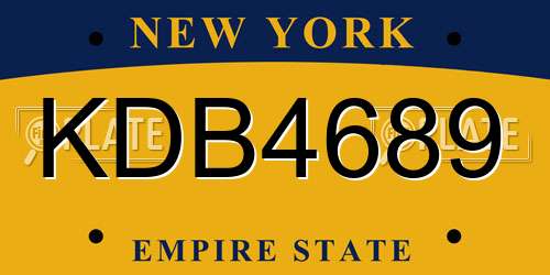 KDB4689 New York License Plate