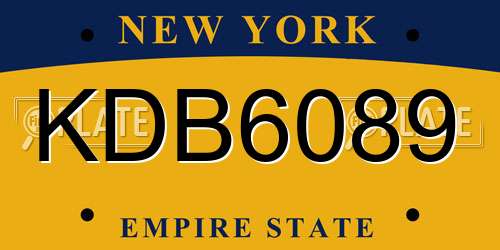 KDB6089 New York License Plate