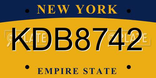 KDB8742 New York License Plate