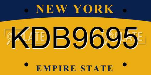KDB9695 New York License Plate