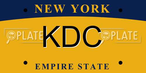 KDC New York License Plate