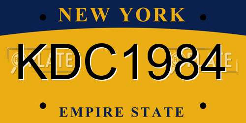 KDC1984 New York License Plate