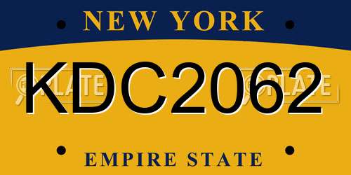 KDC2062 New York License Plate