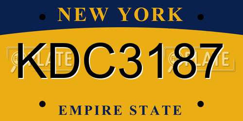 KDC3187 New York License Plate