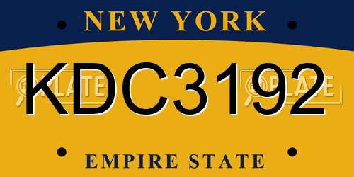 KDC3192 New York License Plate
