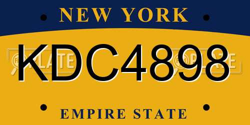 KDC4898 New York License Plate
