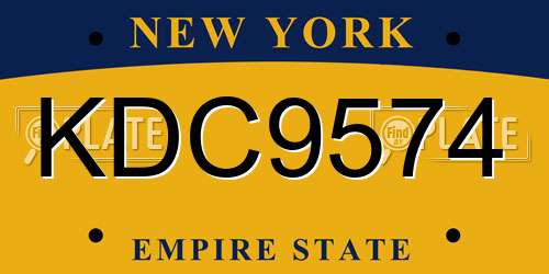 KDC9574 New York License Plate