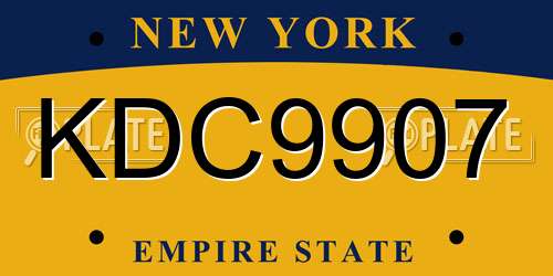 KDC9907 New York License Plate