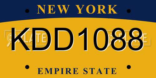 KDD1088 New York License Plate