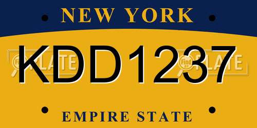 KDD1237 New York License Plate