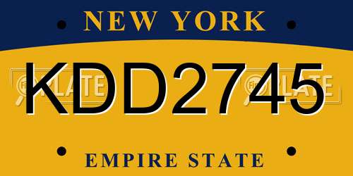 KDD2745 New York License Plate