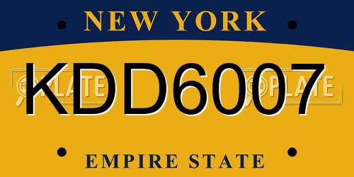 KDD6007 New York License Plate