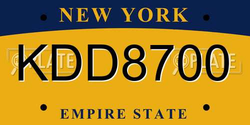 KDD8700 New York License Plate