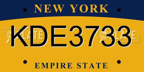 KDE3733 New York License Plate