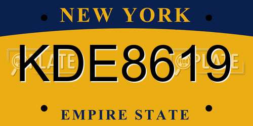KDE8619 New York License Plate