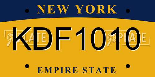 KDF1010 New York License Plate