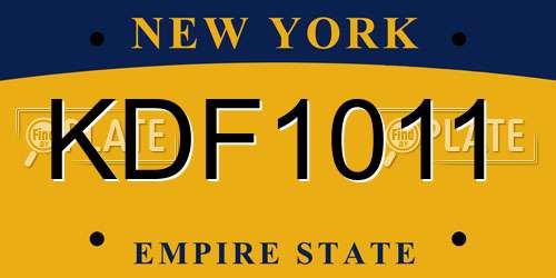 KDF1011 New York License Plate
